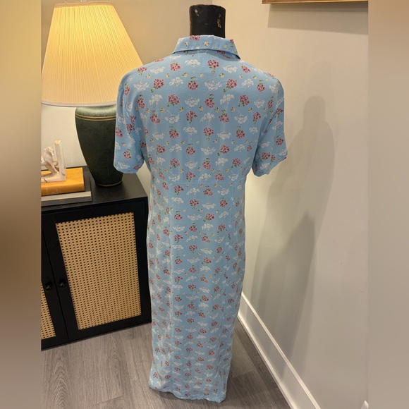 Vintage Robbie Bee Baby Blue Floral Retro Grandma Button-front Maxi Dress 8 - Picture 5 of 16